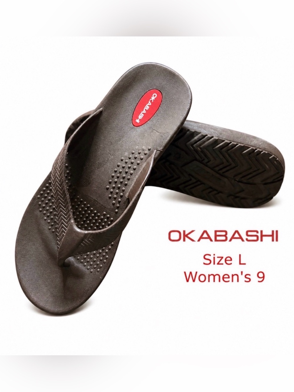 ✨ Okabashi Brown Orthotic Flip Flop Sandals | Women’s 9 | Made in USA ✨